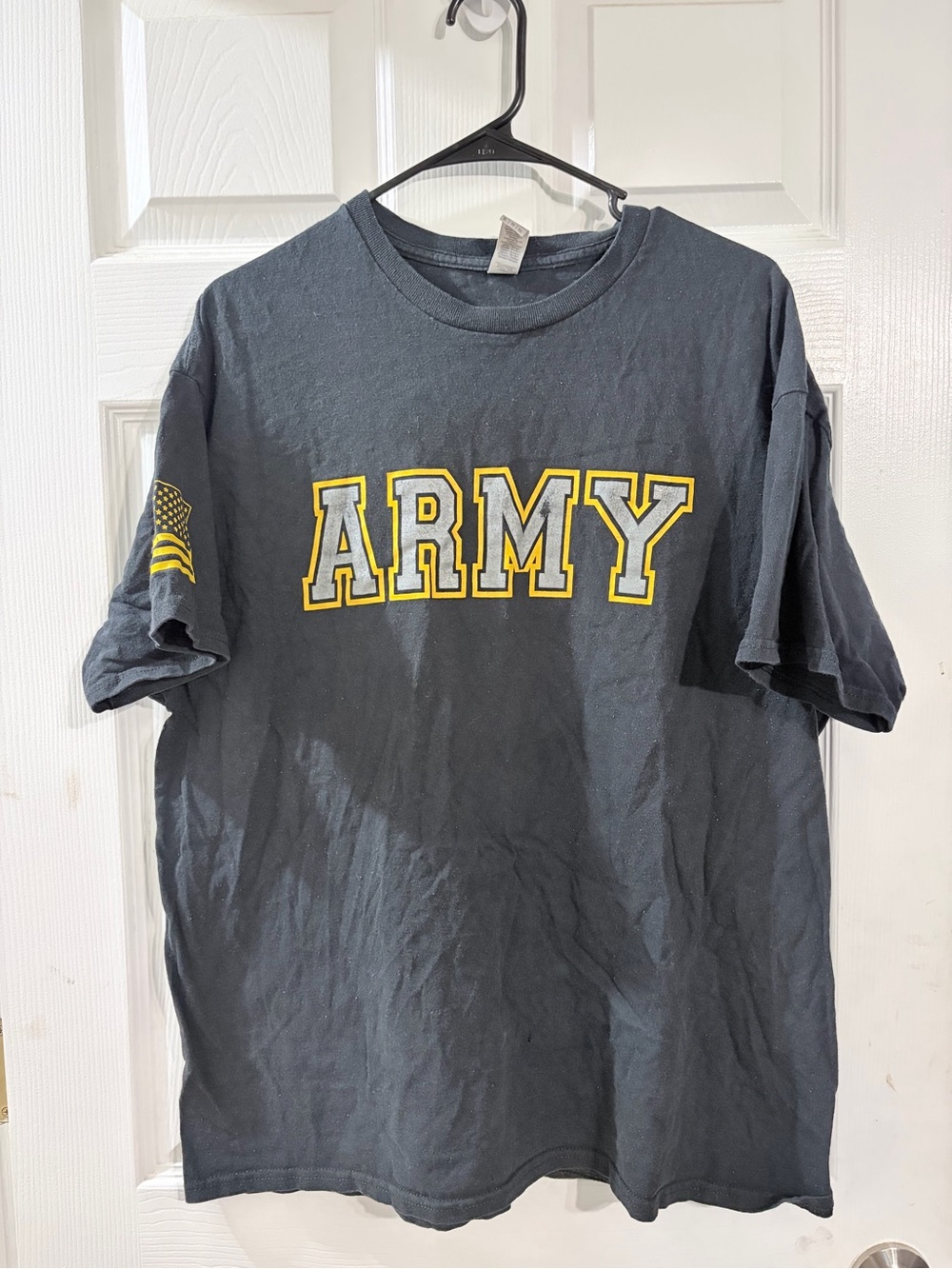 US Army Black Graphic T Shirt XL Gildan Heavy Cotton Military Tee